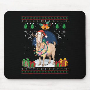 Goat Ugly Christmas Sweater Goat Lover Farmer Xmas Mouse Mat