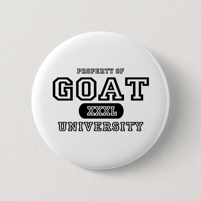 Goat University 6 Cm Round Badge (Front)