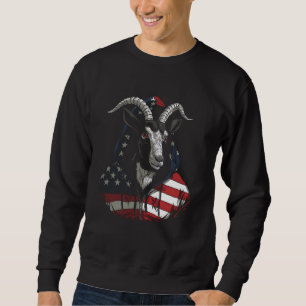 Goat USA American Flag Funny Goat Lover Patriotic Sweatshirt