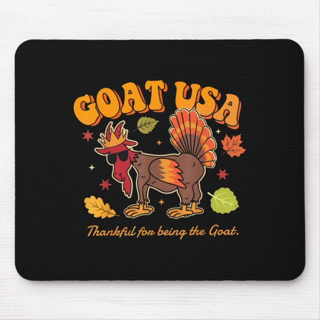 Goat Usa Thankful For Being The Goat Funny Thanksg Mouse Mat (Front)
