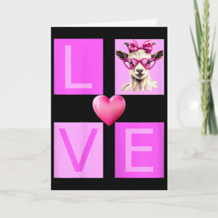 Goat Valentine Heart Goat Lover Women Teens Girls  Card