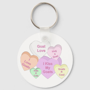 Goat Valentine Hearts Key Chain Goat Gift