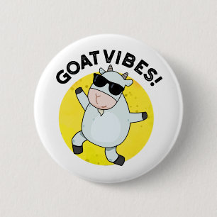 Goat Vibes Cute Good Vibes Animal Pun 6 Cm Round Badge