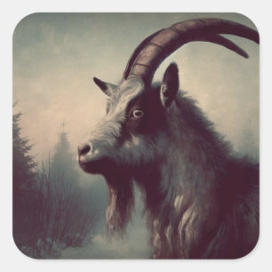 Goat Vintage Illustration  Square Sticker