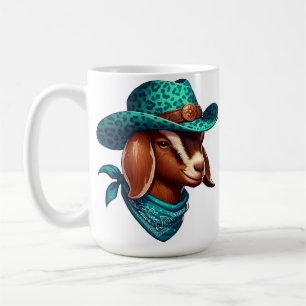 Goat Wearing a Stylish Cowboy Hat and Bandanna Coffee Mug