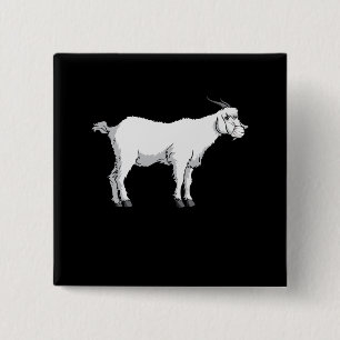 Goat Wearing Medical Face Mask 15 Cm Square Badge