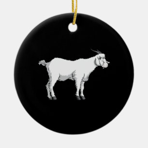 Goat Wearing Medical Face Mask Ceramic Tree Decoration