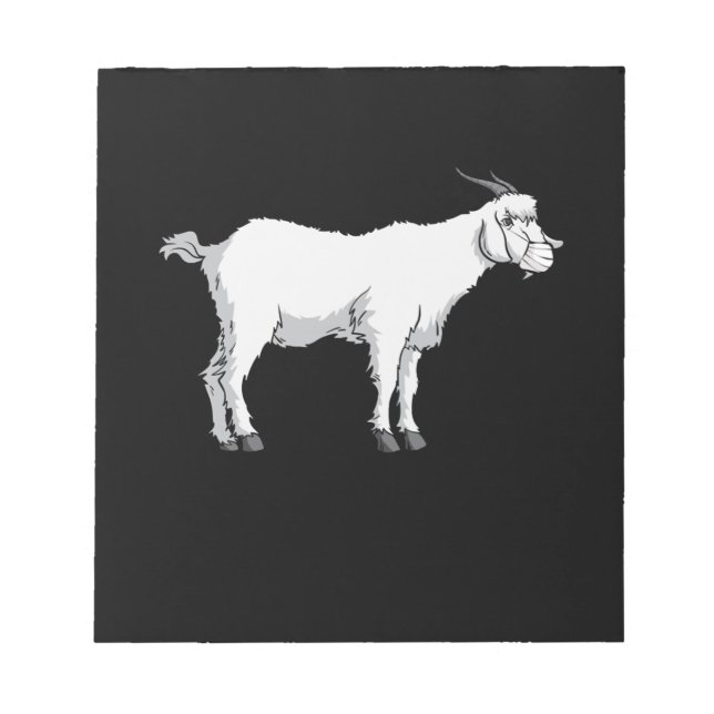 Goat Wearing Medical Face Mask Notepad (Front)