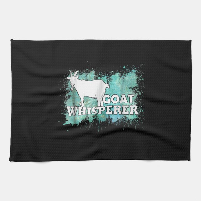 Goat Whisperer Goats Farmer Tea Towel (Horizontal)