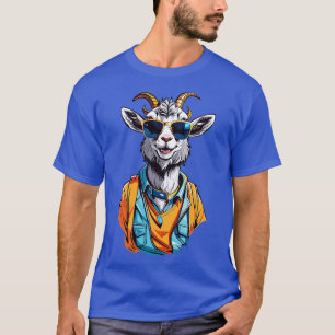 Goat With A Confident Smile Wearing Sunglasses T-Shirt