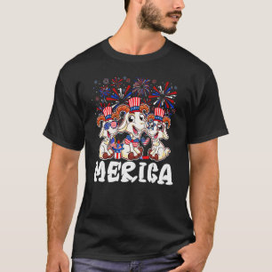 Goat With Fireworks Sunglasses Hat Merica  4th Of  T-Shirt