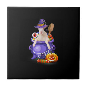 Goat With Hat Candy Pumpkin Halloween Gift Tile