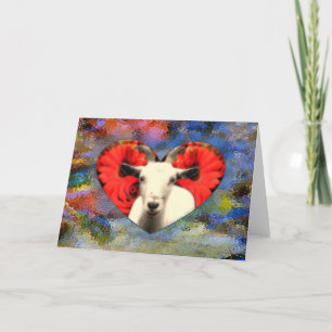 Goat With Heart Holiday Card