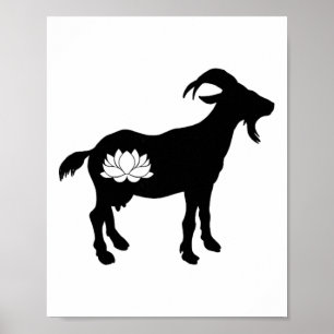 Goat With Namaste Lotus Symbol Goat Yoga _1 Poster
