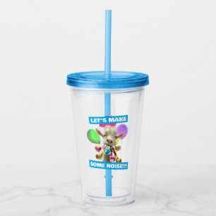 Goat with Party Blowers Acrylic Tumbler