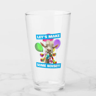 Goat with Party Blowers Glass