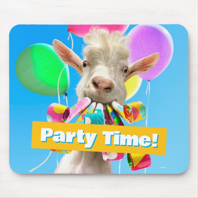 Goat with Party Blowers Mouse Mat (Front)
