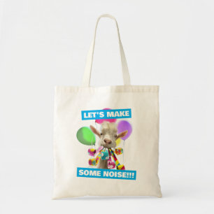 Goat with Party Blowers Tote Bag
