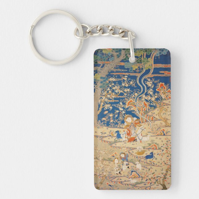 Goat Year or Zodiac Chinese Tapestry Keychain (Front)