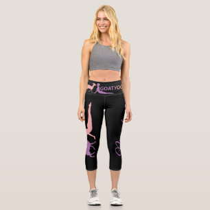 Goat Yoga Girl Namaste Capri Leggings