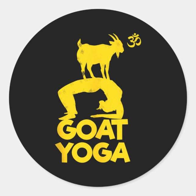 Goat Yoga Namaste Om Ying Yang Balance Yoga New Ma Classic Round Sticker (Front)