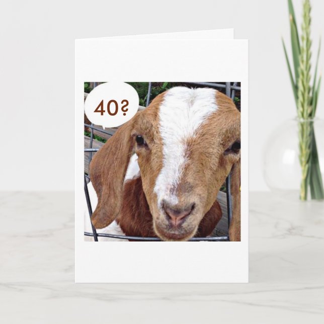 GOAT=YOU'VE GOT TO BE KIDDING ME "40th BIRTHDAY" Card (Front)