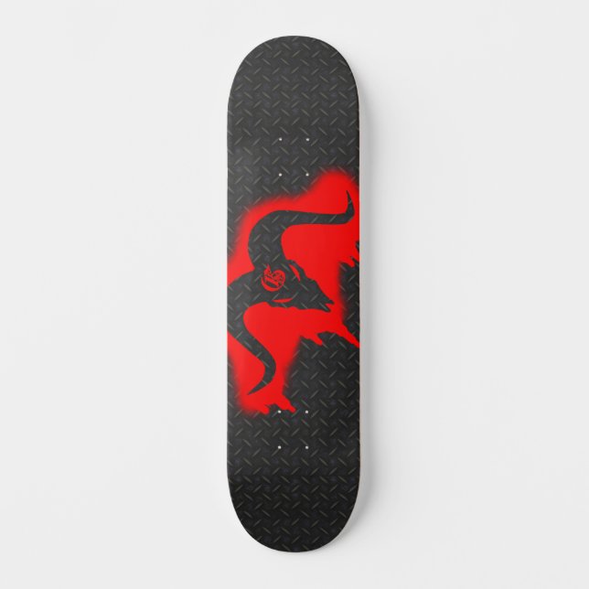 Goatamentise Goatskull Stencil Skateboard (Front)