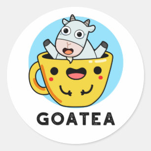 Goatea Funny Goat Tea Pun  Classic Round Sticker