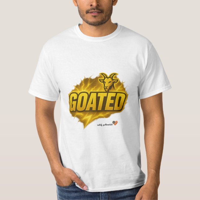 GOATED Power Graphic T-Shirt | Bold Lightning Moti (Front)