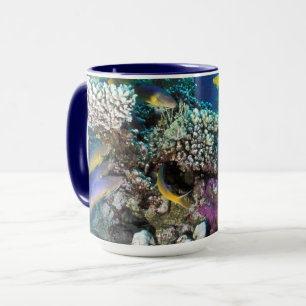 Goatfish Swarm Around Small Coral Mug