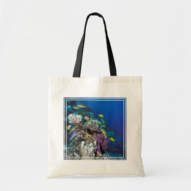 Goatfish Swarm Around Small Coral Tote Bag (Front)