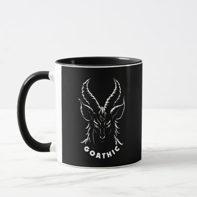 Goathic | Gothic Pun | Satanic Goat Mug (Left)