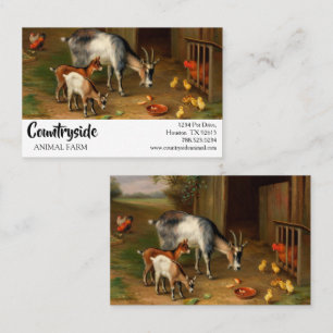 Goats And Chickens At The Farm Business Card