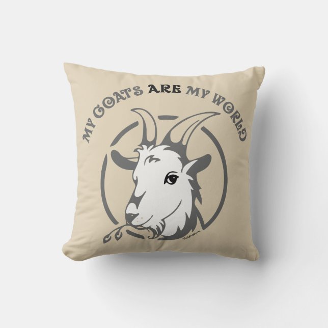 GOATS ARE MY WORLD | by TotallyGoatally™ Cushion (Front)