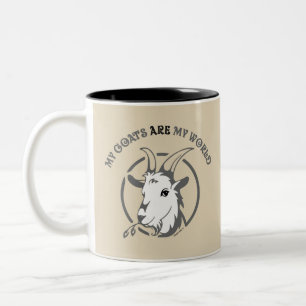 GOATS ARE MY WORLD   by TotallyGoatally™ Two-Tone Coffee Mug