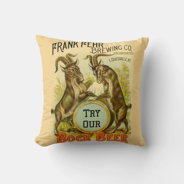 Goats Bock Beer Advertising Cushion (Front)