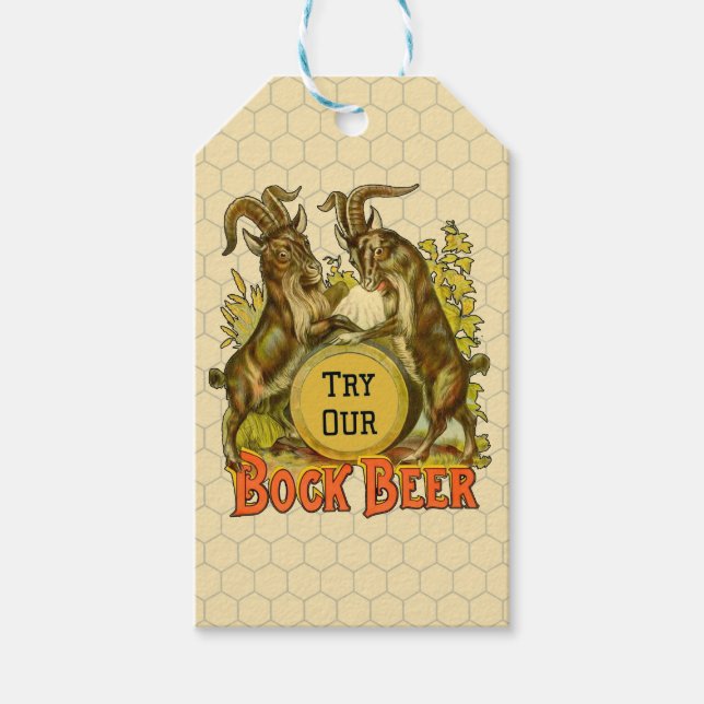 Goats Bock Beer Advertising Gift Tags (Front)