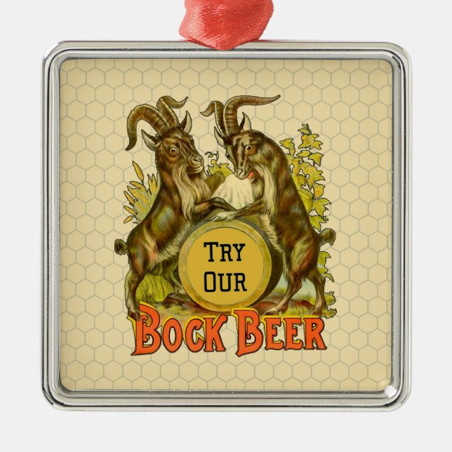 Goats Bock Beer Advertising Metal Tree Decoration (Front)