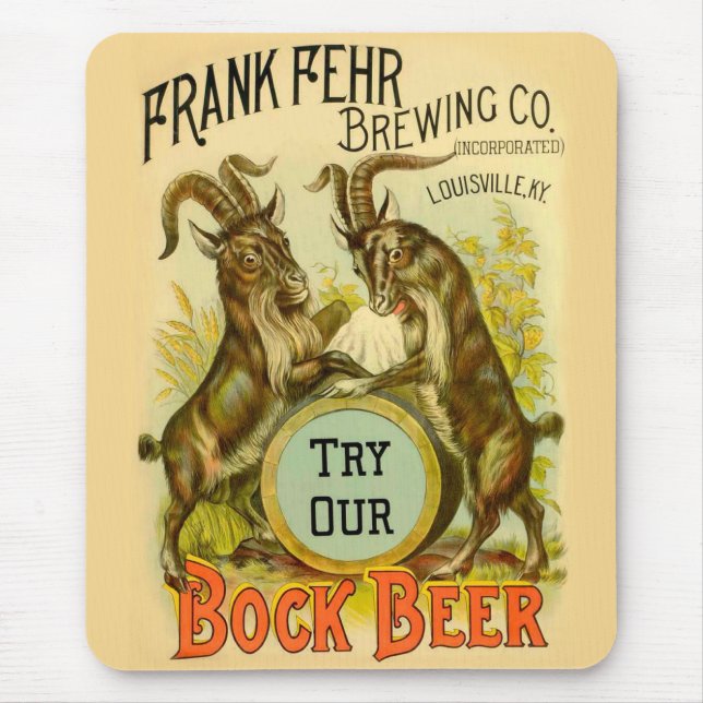 Goats Bock Beer Advertising Mouse Mat (Front)