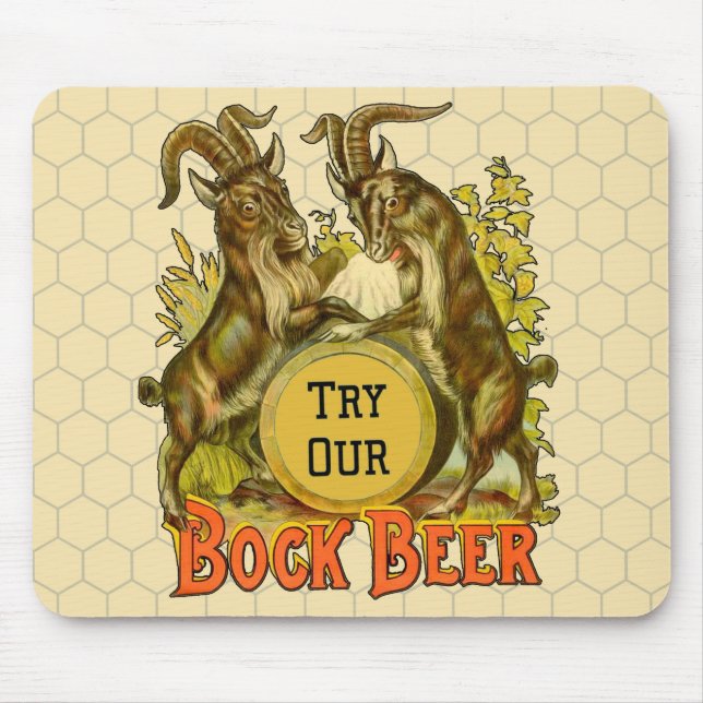 Goats Bock Beer Advertising Mouse Mat (Front)