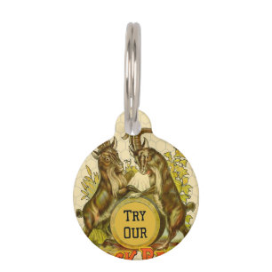 Goats Bock Beer Advertising Pet Tag