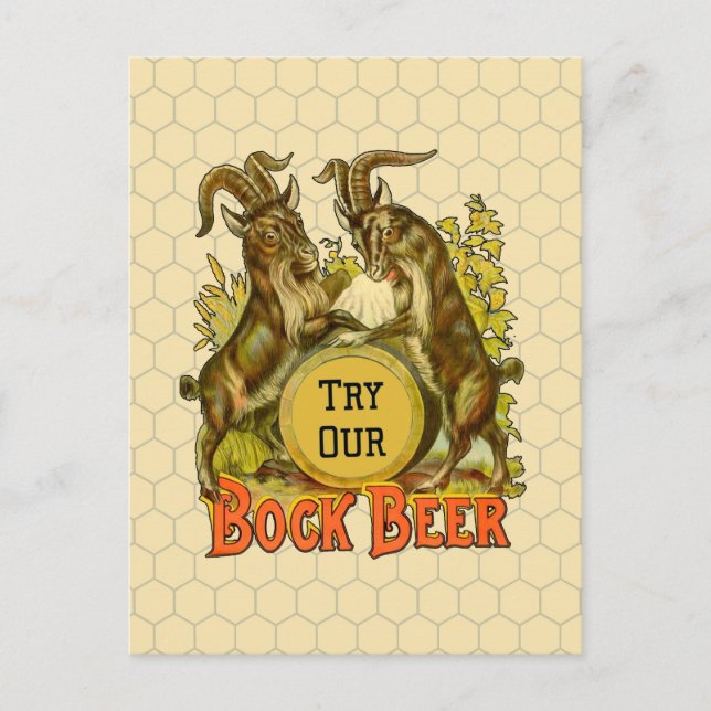 Goats Bock Beer Advertising Postcard (Front)
