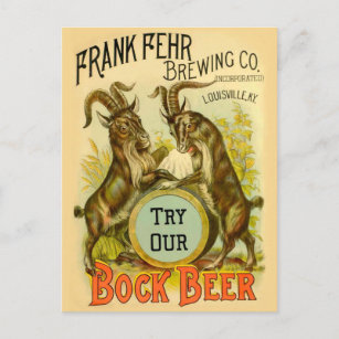 Goats Bock Beer Advertising Postcard