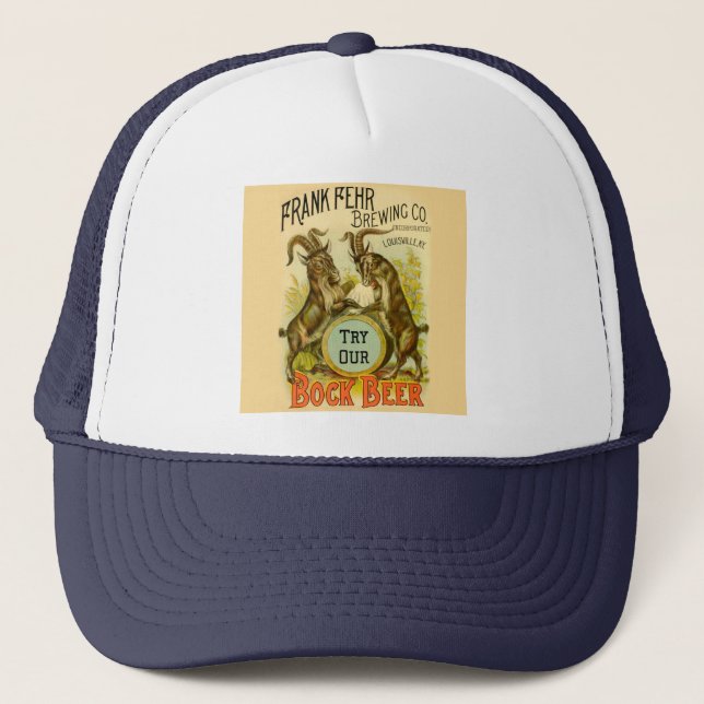 Goats Bock Beer Advertising Trucker Hat (Front)
