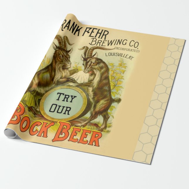 Goats Bock Beer Advertising Wrapping Paper (Unrolled)