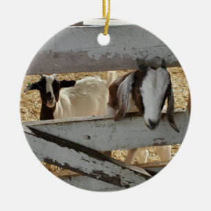 Goats Ceramic Tree Decoration