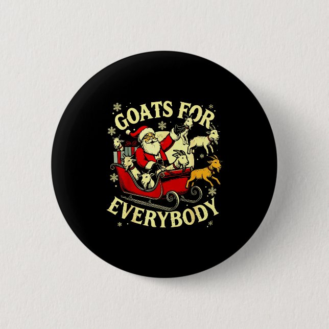 Goats For Everybody Santa Funny Christmas Goat Mom 6 Cm Round Badge (Front)