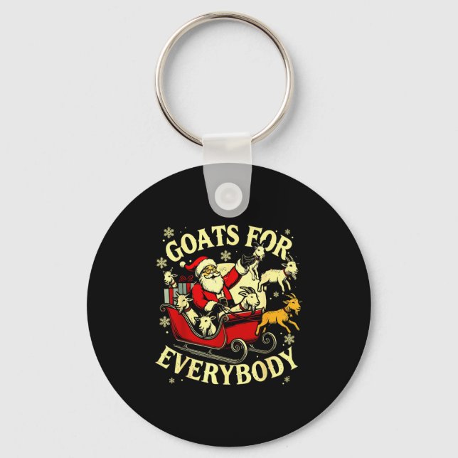 Goats For Everybody Santa Funny Christmas Goat Mom Key Ring (Front)