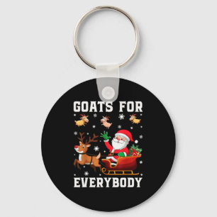 Goats For Everybody Santa Sleigh Funny Christmas G Key Ring