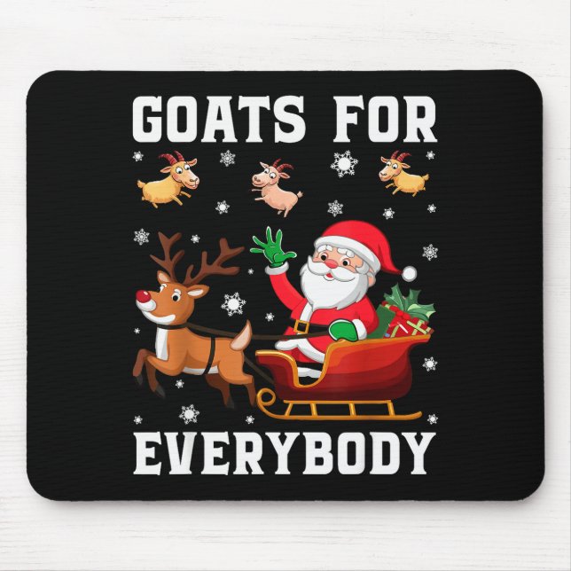 Goats For Everybody Santa Sleigh Funny Christmas G Mouse Mat (Front)